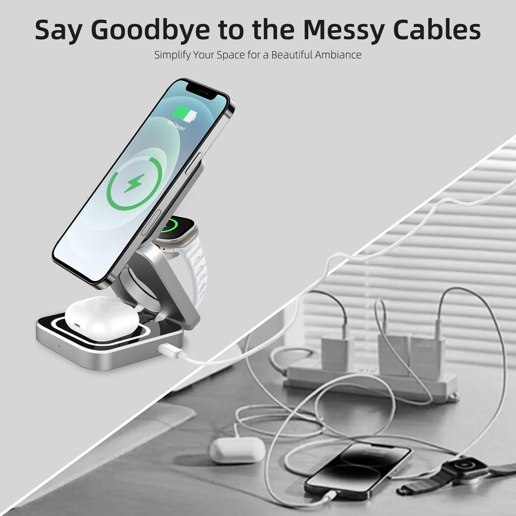 3 in 1  Wireless Charger Fast Charging Station Stand IPhone 15/14/13/12 Pro Max Watch Airpods for Iphone/Gaxlay Charger