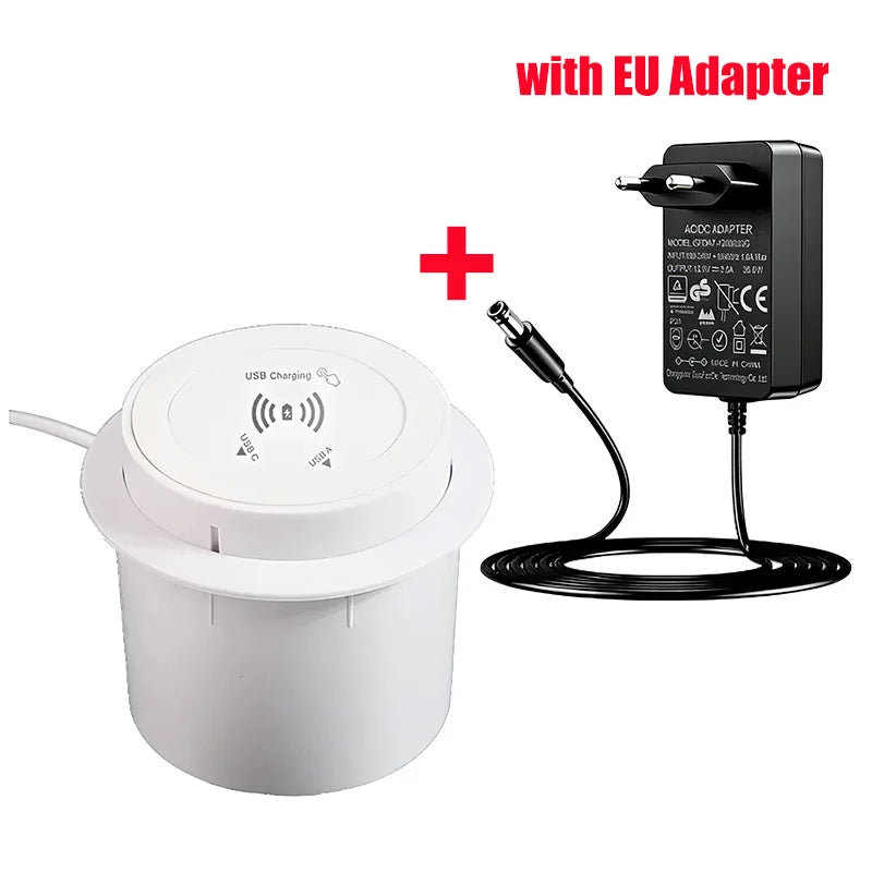 3 in 1 Wireless Charger Built in Type-C USB Ports Desktop Embedded Charging Station for iPhone 17 Xiaomi Airpods Mobile Phone