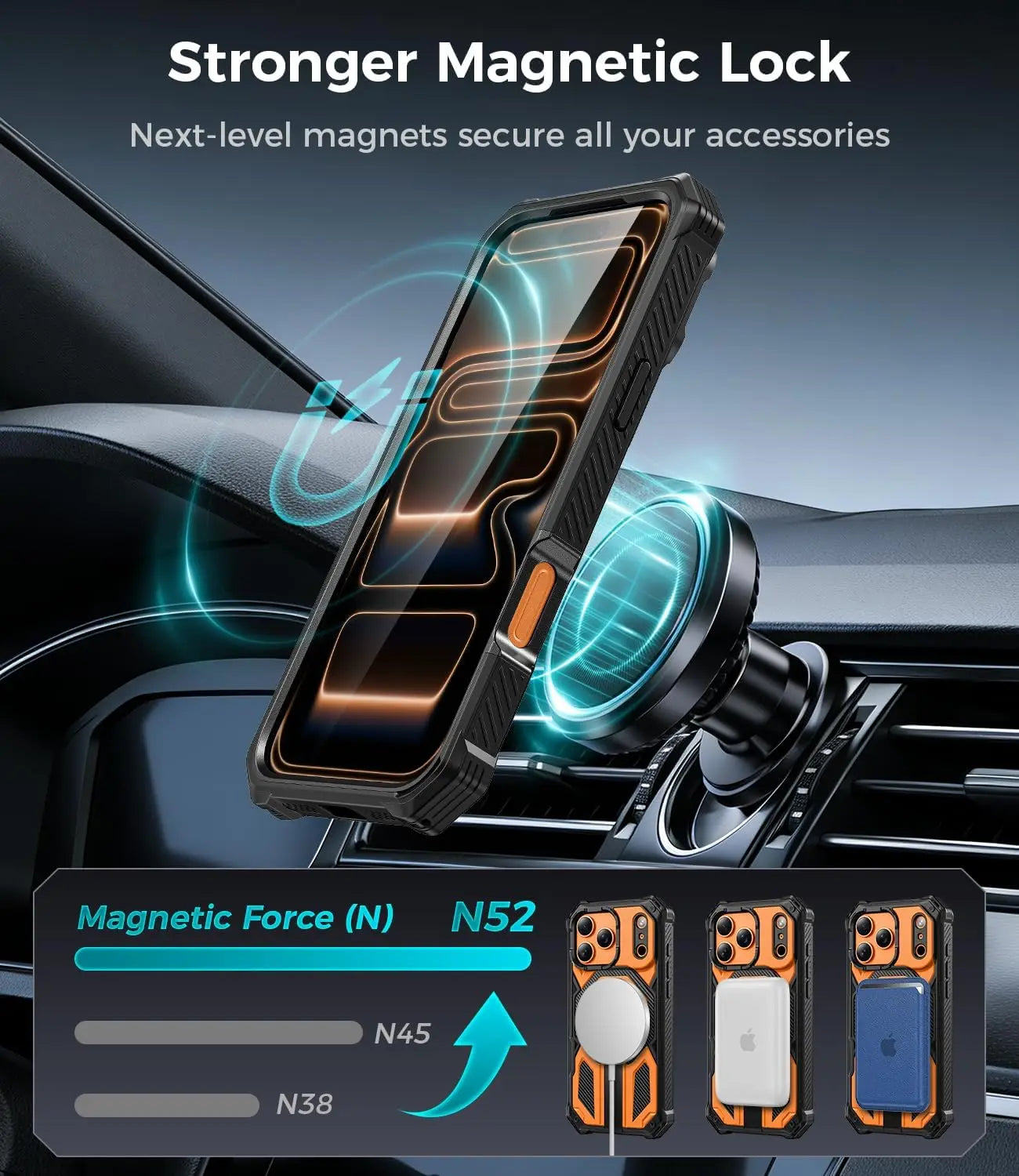 iPhone 17 Pro Max Phone Case with MagSafe Military Grade Heavy Duty Phone Cover