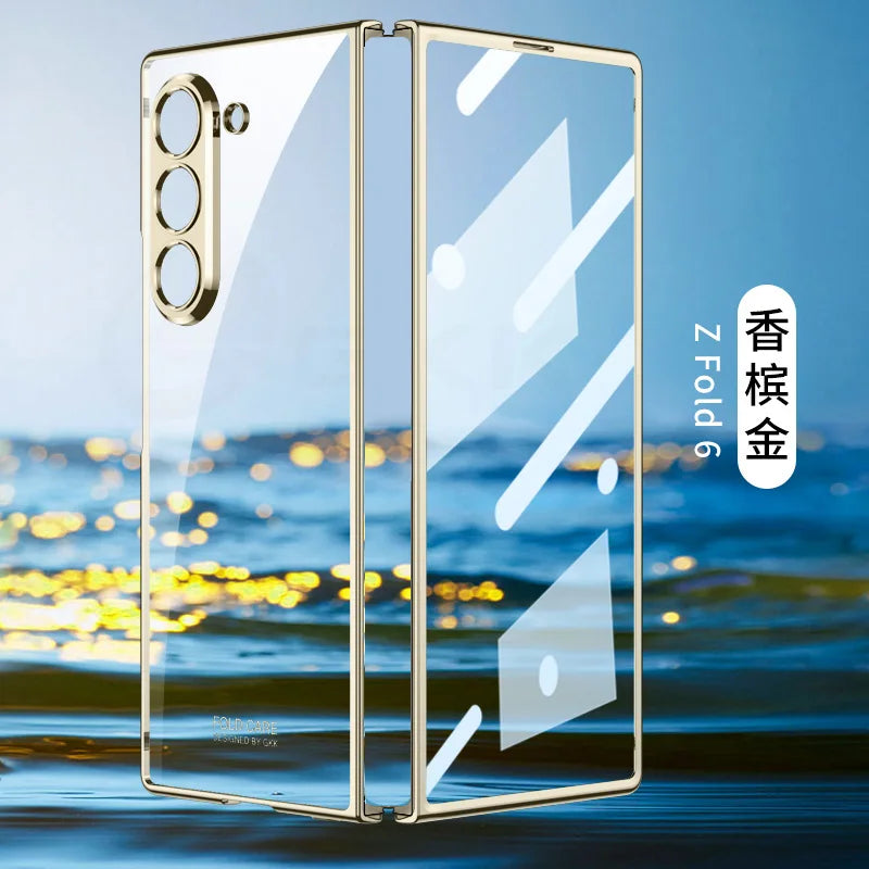 Luxury Screen Glass Case For Samsung Galaxy Z Fold 7/6 Camera Protective Case