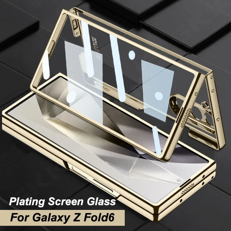 Luxury Screen Glass Case For Samsung Galaxy Z Fold 7/6 Camera Protective Case