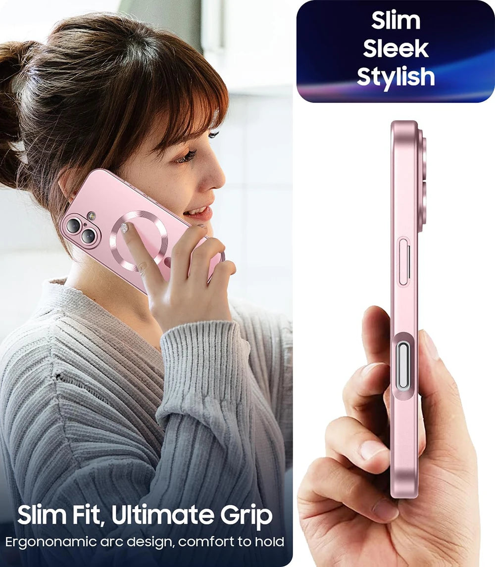 Magnetic charger Cases For iPhone 16/15/14/13/12/11 Pro Max Plus Case Camera Back Cover Accessories