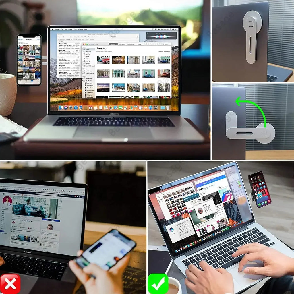 Magnetic Laptop Phone Holder/Computer Monitor Side Cell Phone All Phones