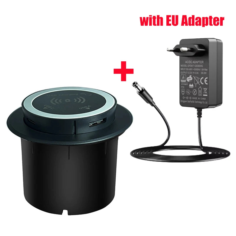 3 in 1 Wireless Charger Built in Type-C USB Ports Desktop Embedded Charging Station for iPhone 17 Xiaomi Airpods Mobile Phone