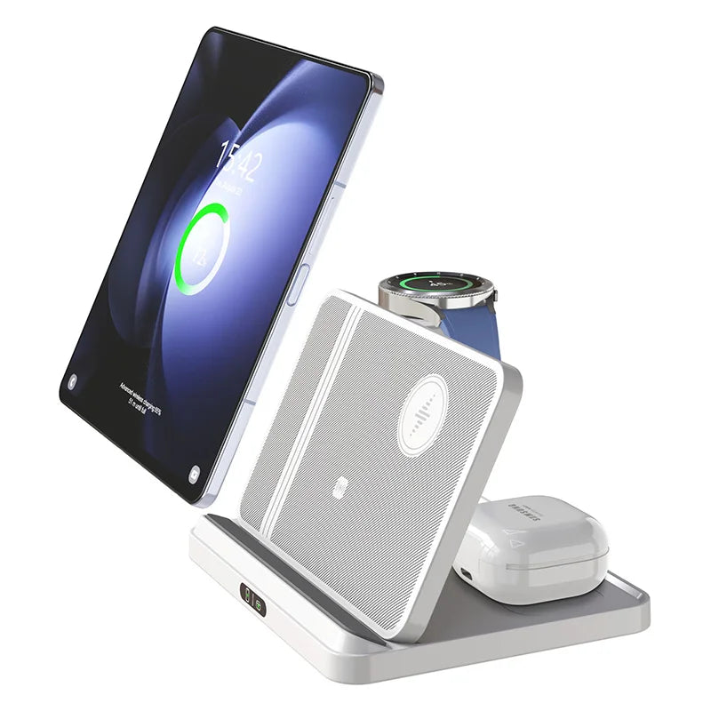3 in 1 Wireless Charger Stand For Samsung Z Fold Zflip5 S24 S23 Ultra Galaxy Watch 6 5 Buds2 Foldable Fast Charging Dock Station