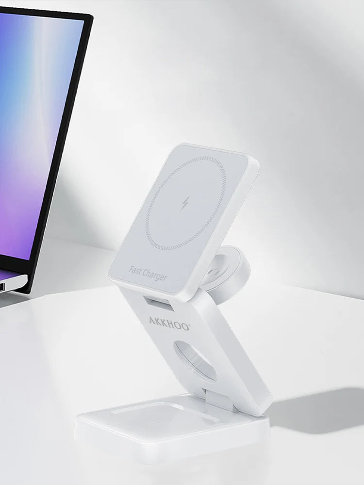 A Wireless Magnetic Charging Dock For Mobile Headphones, Watches, and Phones