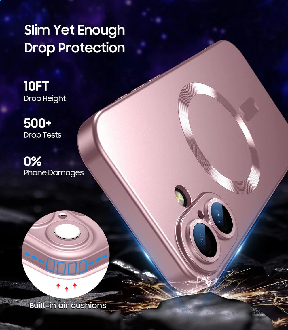 Magnetic charger Cases For iPhone 16/15/14/13/12/11 Pro Max Plus Case Camera Back Cover Accessories