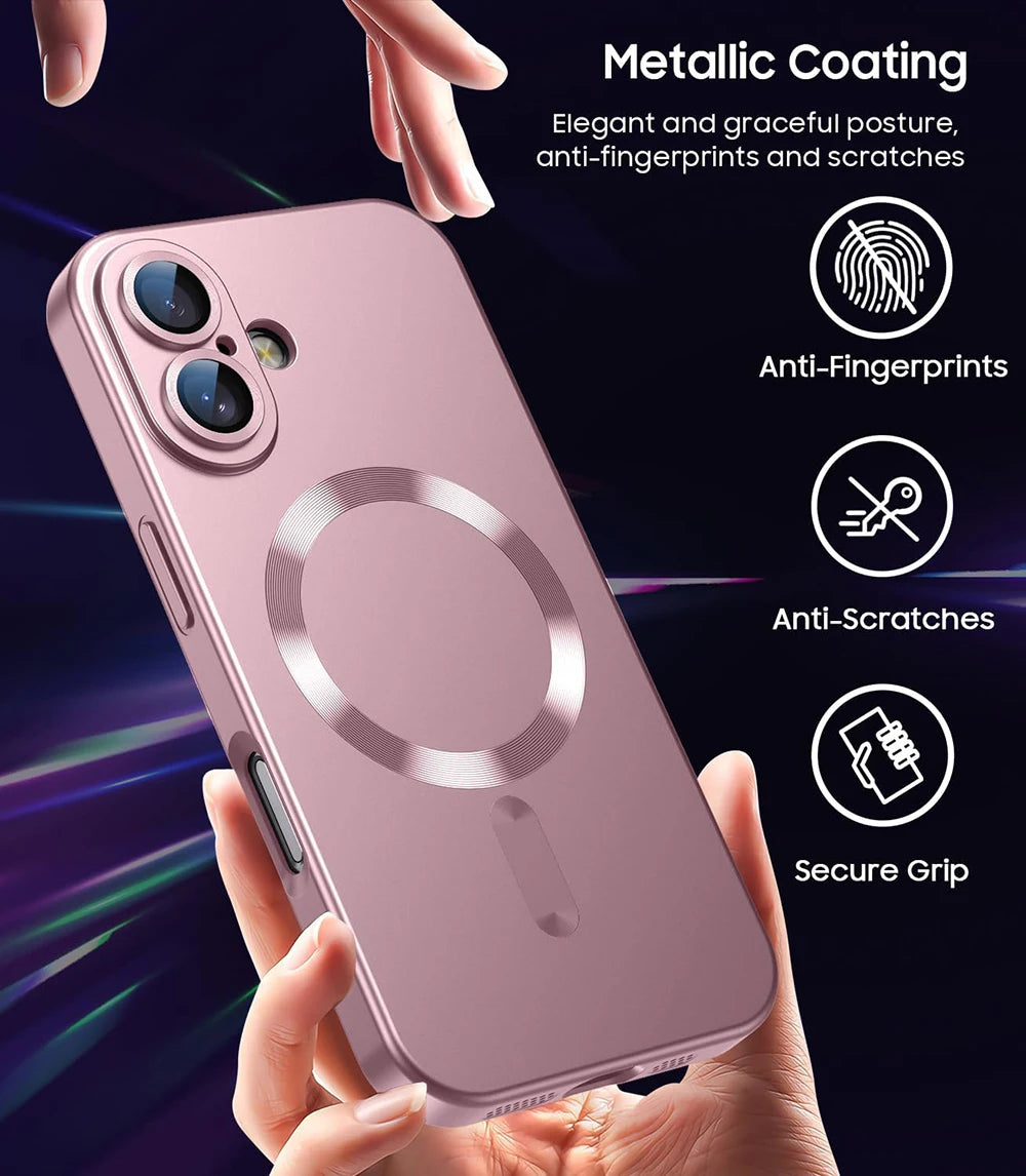 Magnetic charger Cases For iPhone 16/15/14/13/12/11 Pro Max Plus Case Camera Back Cover Accessories