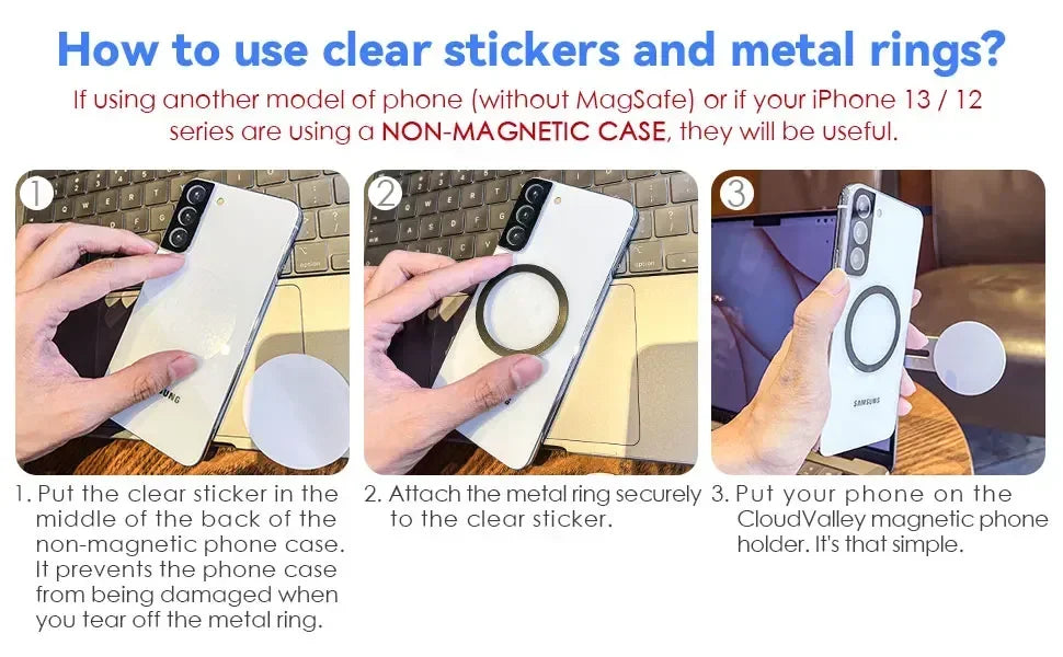 Magnetic Laptop Phone Holder/Computer Monitor Side Cell Phone All Phones