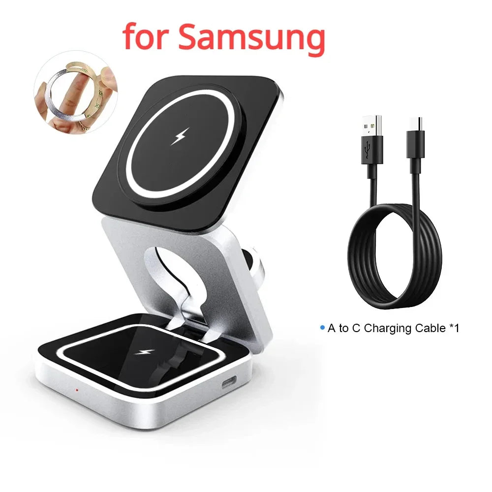3 in 1  Wireless Charger Fast Charging Station Stand IPhone 15/14/13/12 Pro Max Watch Airpods for Iphone/Gaxlay Charger