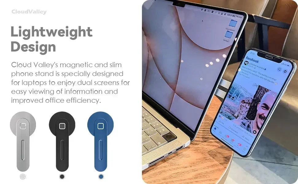 Magnetic Laptop Phone Holder/Computer Monitor Side Cell Phone All Phones