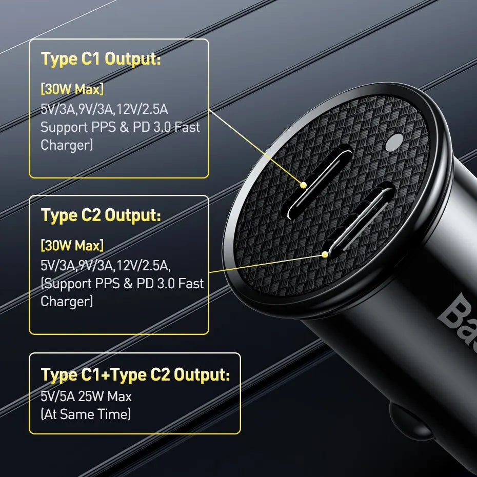 30W USB Car Faster Charger