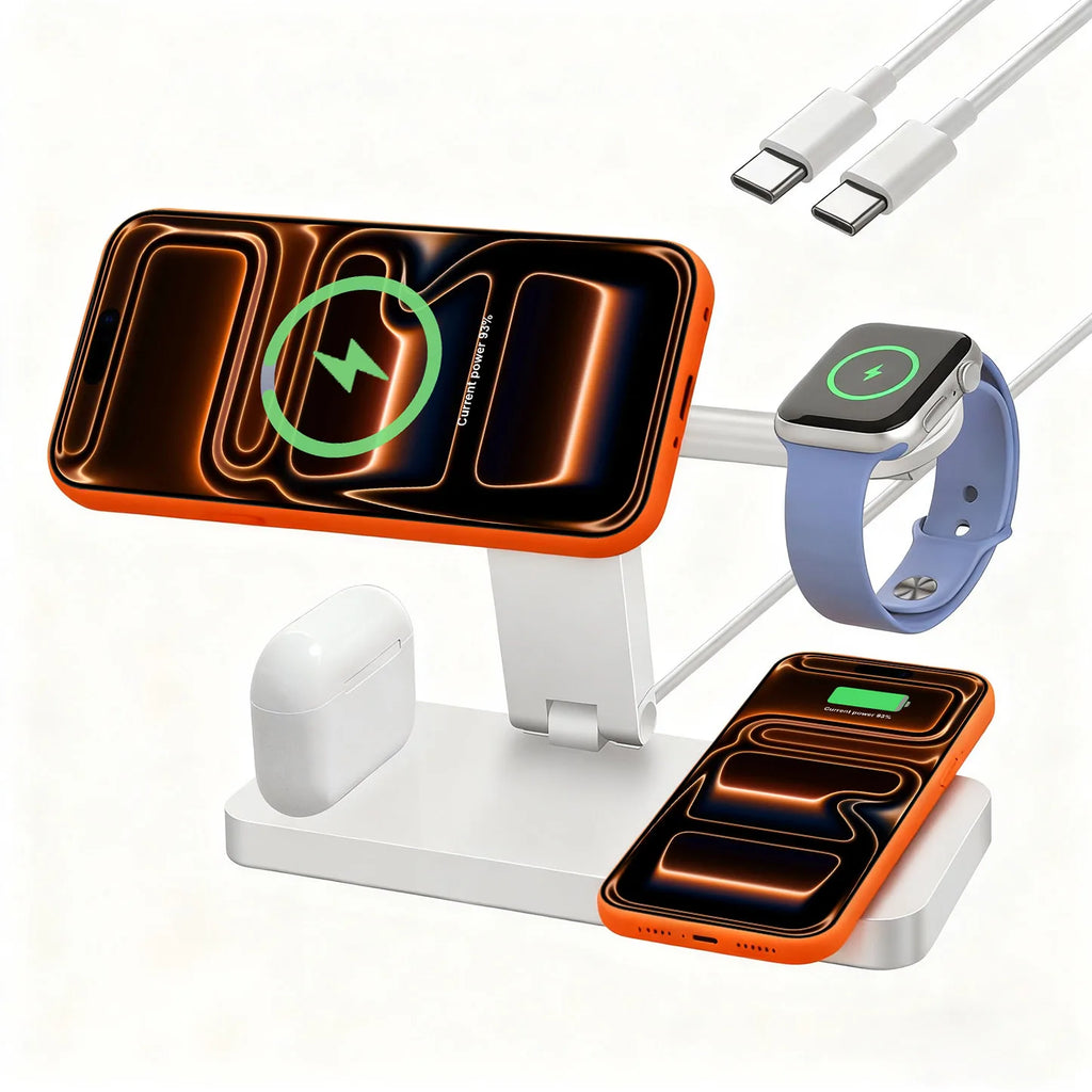 4 in 1 Magnetic Wireless Charger Stand for iPhone 17/16/15/14/13