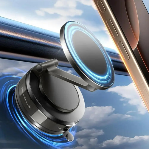 360° Magnetic Vacuum Phone Holder | Foldable MagSafe Car Mount