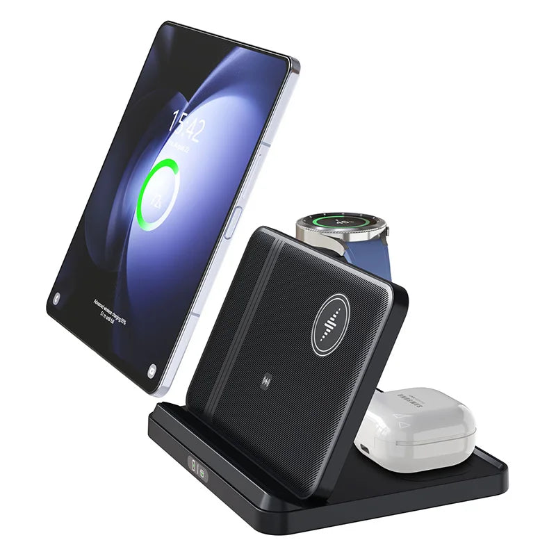 3 in 1 Wireless Charger Stand For Samsung Z Fold Zflip5 S24 S23 Ultra Galaxy Watch 6 5 Buds2 Foldable Fast Charging Dock Station