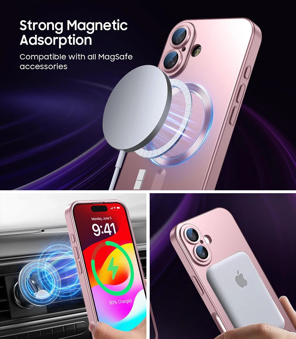 Magnetic charger Cases For iPhone 16/15/14/13/12/11 Pro Max Plus Case Camera Back Cover Accessories