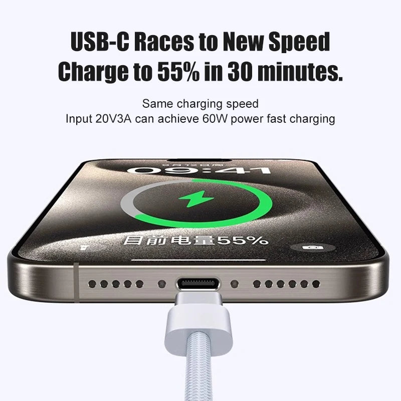 60W USB C Phone Cable For