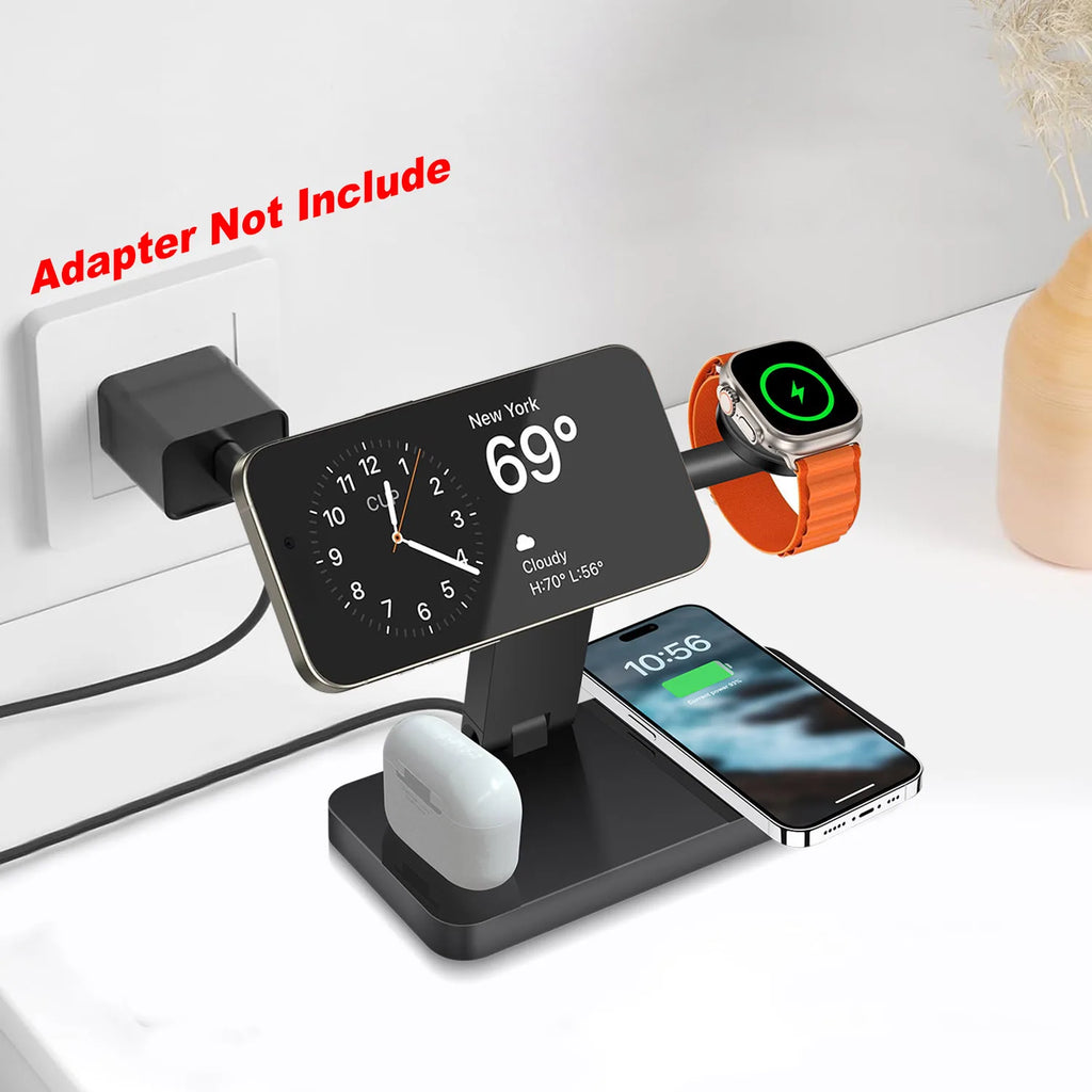 4 in 1 Magnetic Wireless Charger Stand for iPhone 17/16/15/14/13