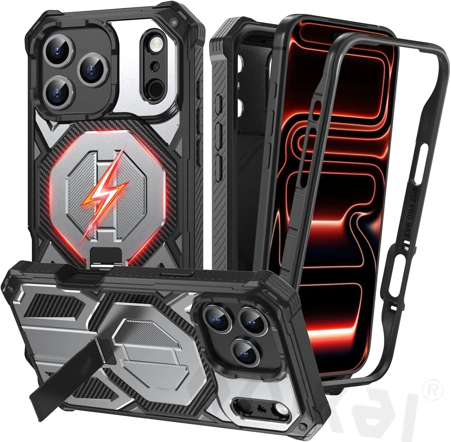 iPhone 17 Pro Max Phone Case with MagSafe Military Grade Heavy Duty Phone Cover