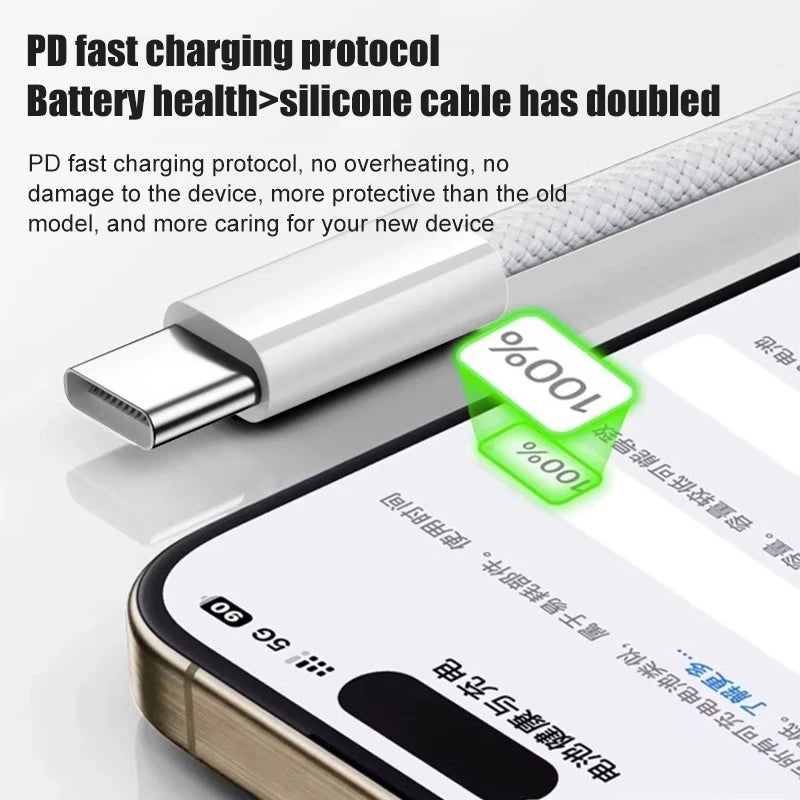 60W USB C Phone Cable For