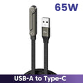 65W USB Fast Charging Cable With Foldable Phone Holder 2-in-1 Type-C Quick Charge